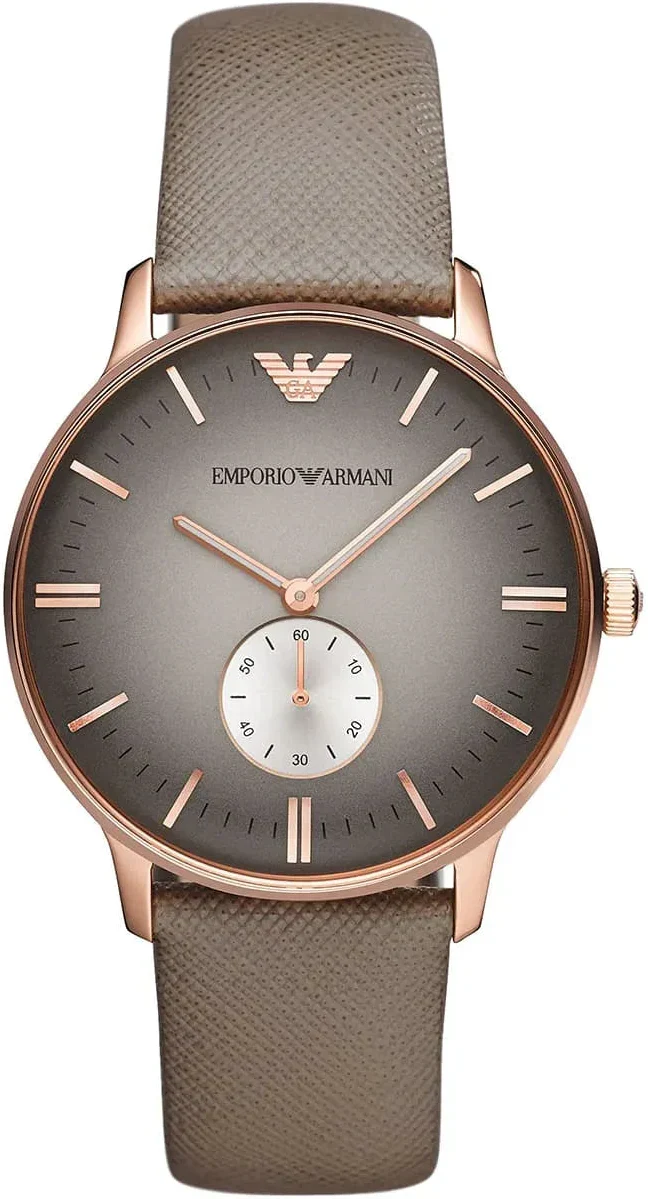 Emporio Armani Gianni Gray Dial Brown Leather Strap Watch for Men - AR1723
