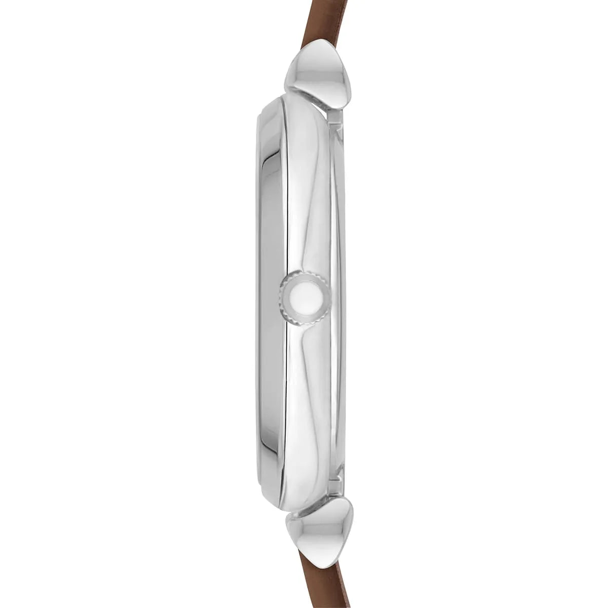 Emporio Armani Gianni T-Bar White Dial Brown Leather Strap Watch for Women - AR1988