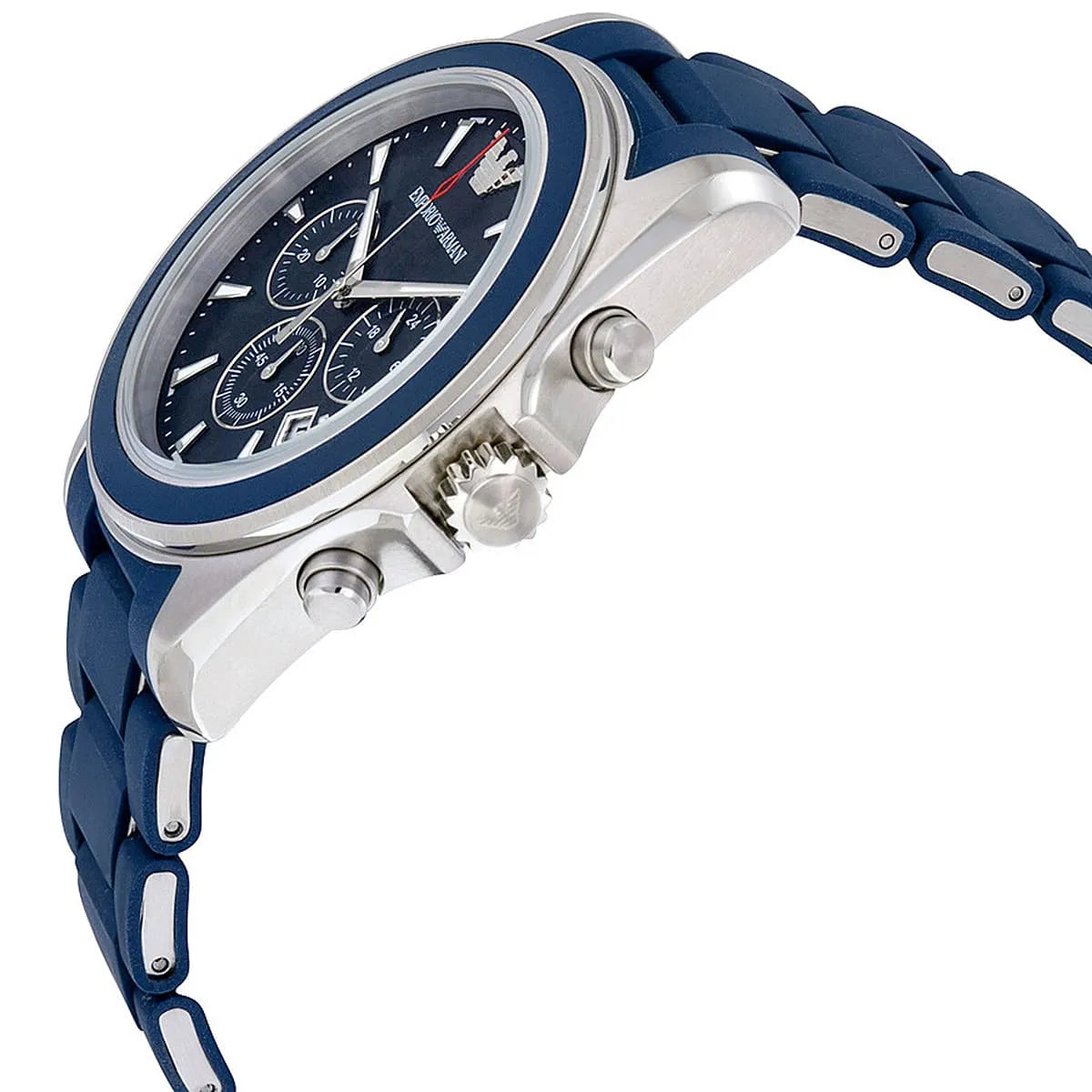 Emporio Armani Sigma Chronograph Blue Dial Blue Silicone Strap Watch for Men - AR6068