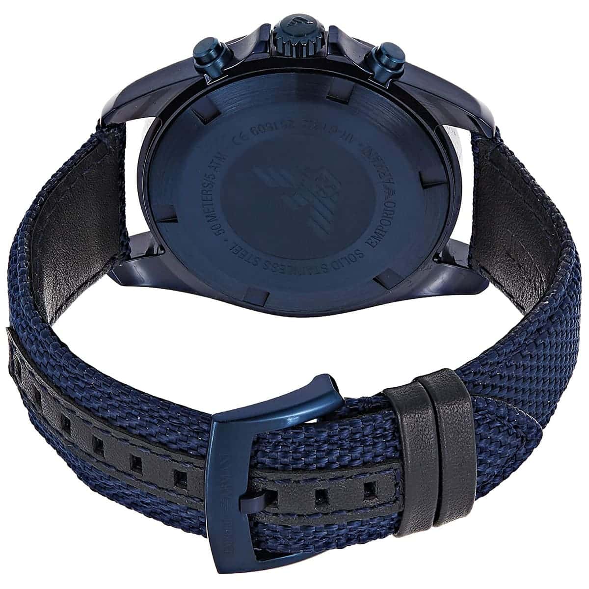 Emporio Armani Sportivo Chronograph Blue Dial Blue Nylon Strap Watch for Men - AR6132