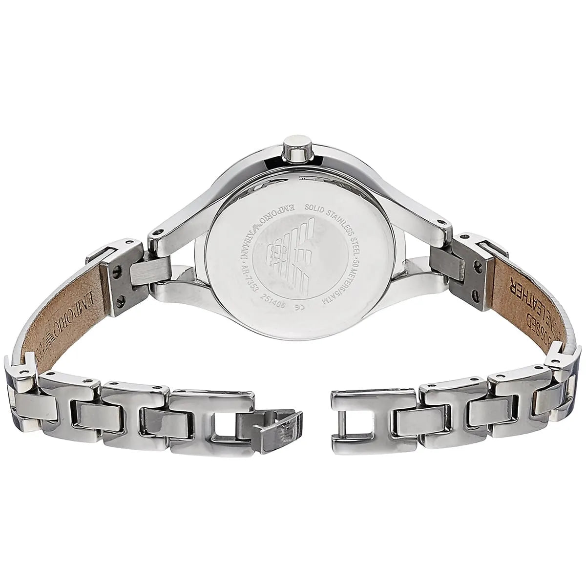 Emporio Armani Chiara Mother of Pearl Dial White Leather Strap Watch for Women - AR7353