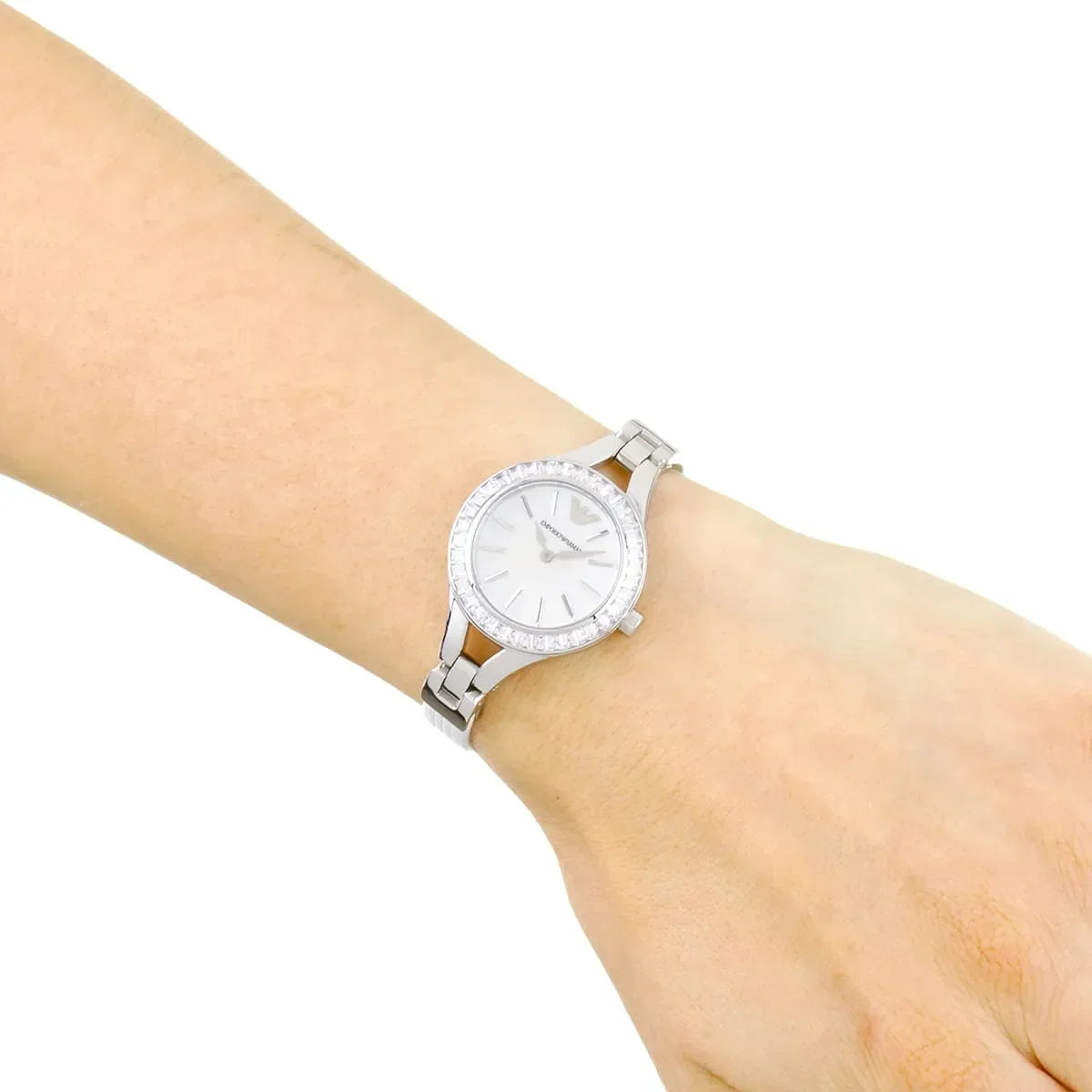 Emporio Armani Chiara Mother of Pearl Dial White Leather Strap Watch for Women - AR7353