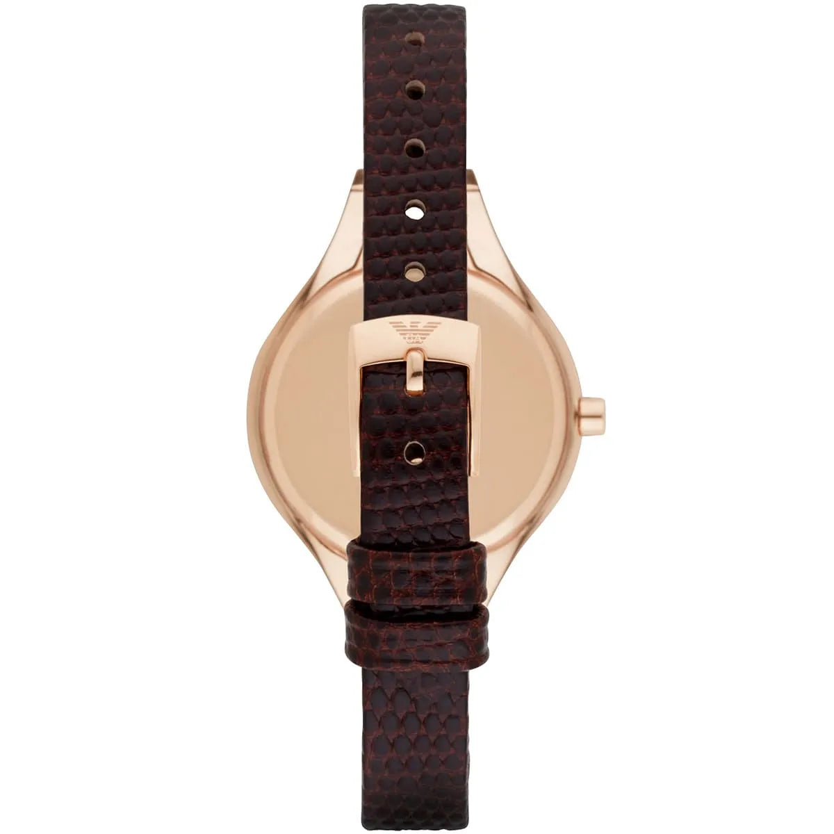 Emporio Armani Chiara Silver Dial Brown Leather Strap Watch for Women - AR7431