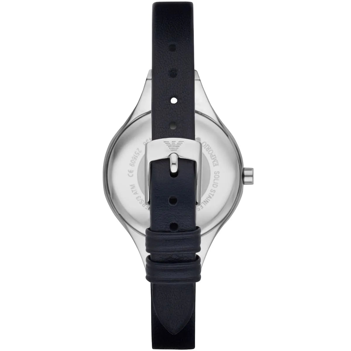 Emporio Armani Chiara Two Tone Dial Black Leahter Strap Watch for Women - AR7436