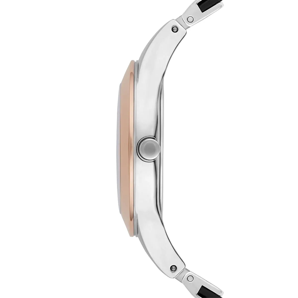 Emporio Armani Chiara Two Tone Dial Black Leahter Strap Watch for Women - AR7436