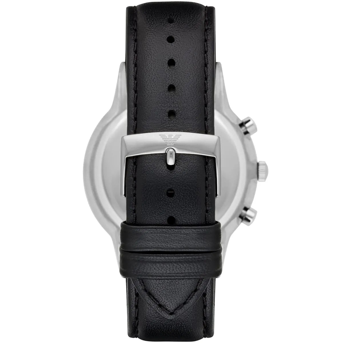 Emporio Armani Renato Chronograph Black Dial Black Leather Strap Watch for Men - AR8034