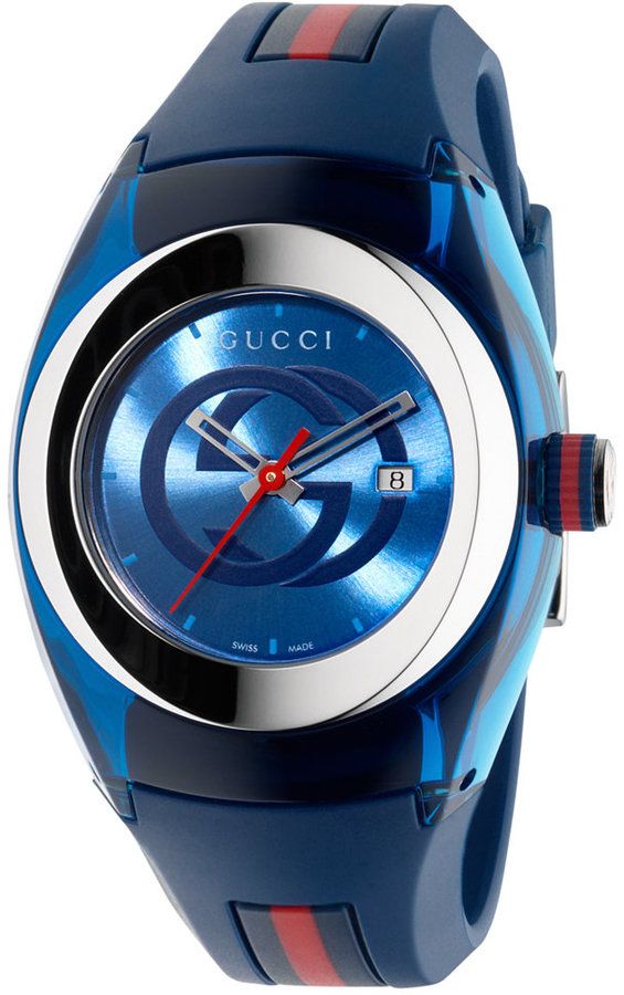 Shop Authentic Gucci Sync Quartz Blue Dial Blue Rubber Strap Watch For Men - YA137304 - Luxxuri