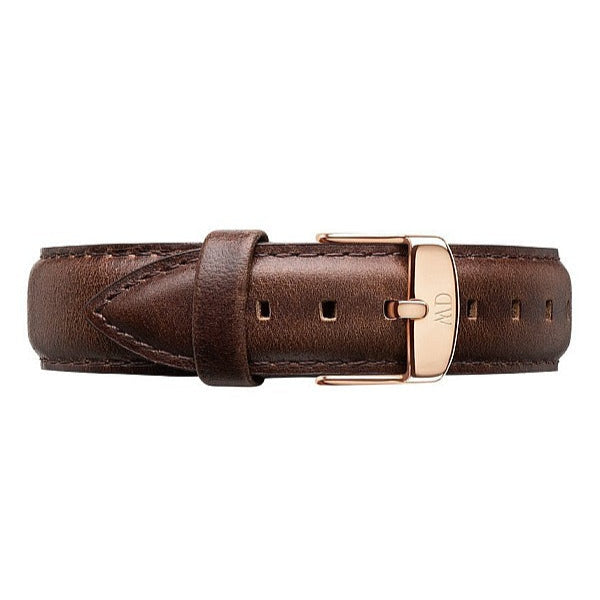 Daniel Wellington Dapper York White Dial Brown Leather Strap Watch For Men - DW00100085