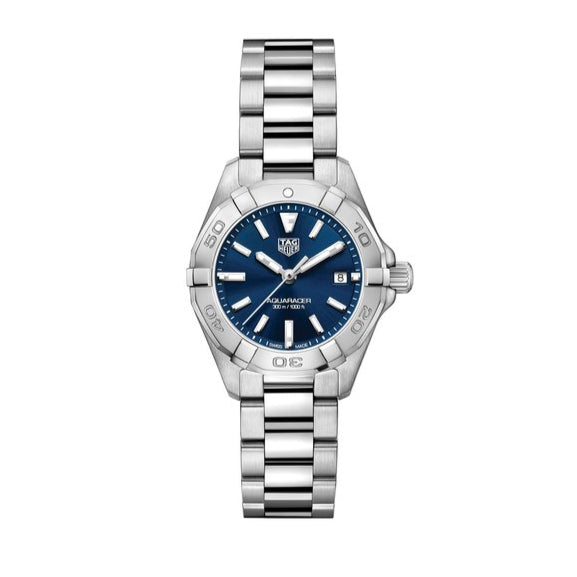 Shop Authentic Tag Heuer Aquaracer Blue Dial Silver Steel Strap Watch for Women - WBD1412.BA0741 - Luxxuri