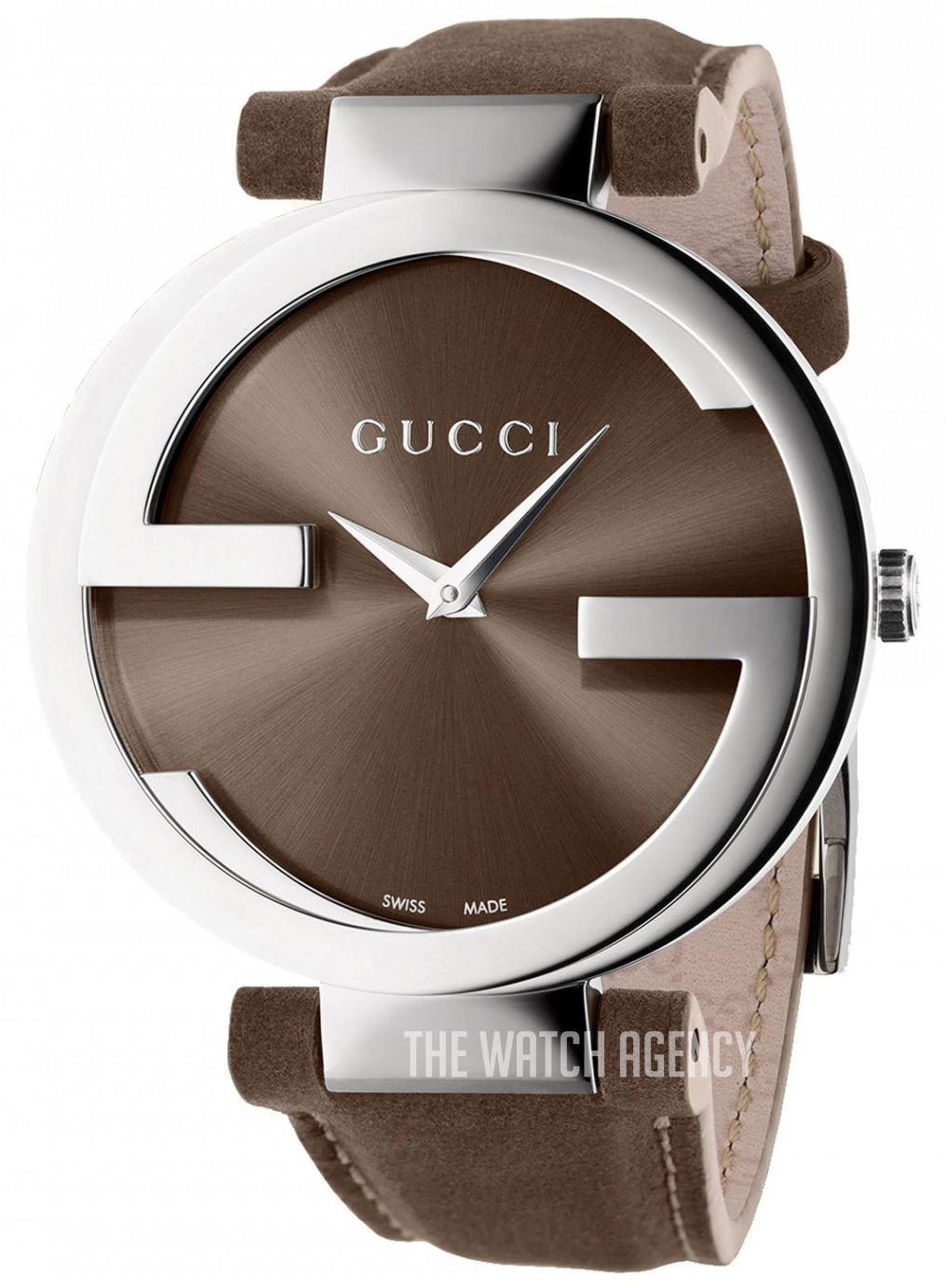Shop Authentic Gucci Interlocking G Brown Dial Brown Leather Strap Watch For Men - YA133319 - Luxxuri