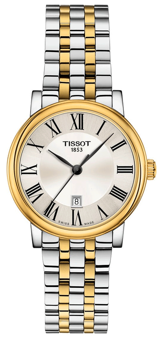 Shop Authentic Tissot T Classic Carson Lady Premium Silver Dial Two Tone Steel Strap Watch For Women - T122.210.22.033.00 - Luxxuri