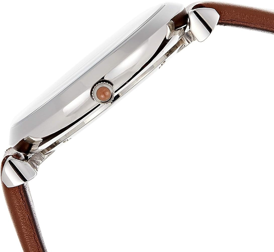 Emporio Armani Gianni Silver Dial Brown Leather Strap Watch for Men - AR1675