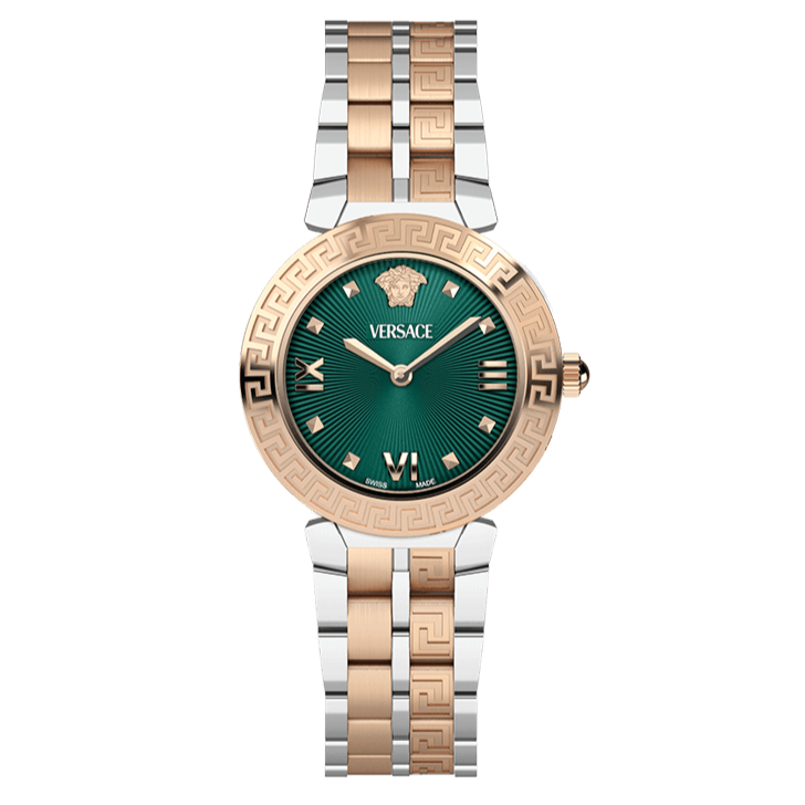 Shop Authentic Versace Daphnis Analog Green Dial Two Tone Steel Strap Watch for Women - VEOCA0224 - Luxxuri