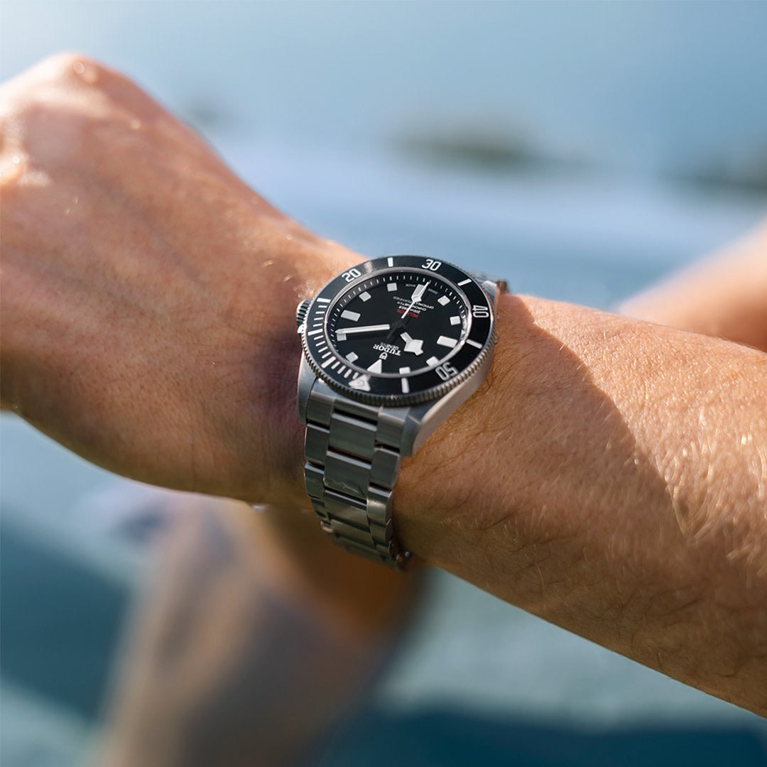 Tudor Pelagos Black Dial Grey Steel Strap Watch for Men - M25407N-0001