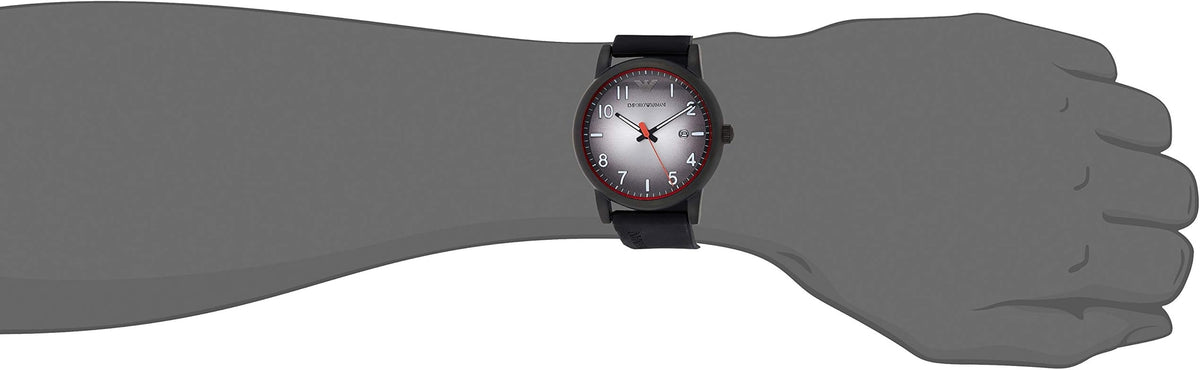 Emporio Armani Luigi Gray Dial Black Silicon Strap Watch for Men - AR11176