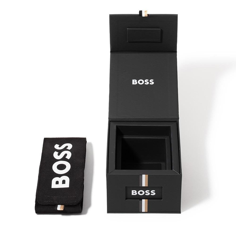 Hugo Boss Candor Black Dial Gold Steel Strap Watch for Men - 1514077