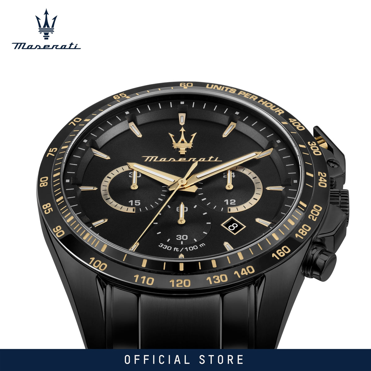 Maserati Traguardo Limited Edition Chronograph Black Dial Black Steel Strap Watch for Men - R8873612051