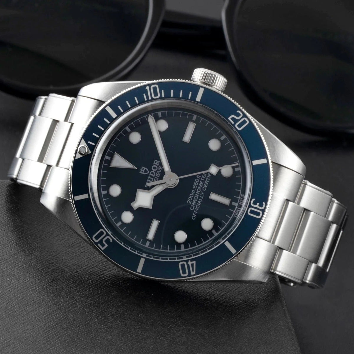 Tudor Black Bay Blue Dial Silver Steel Strap Watch for Men - 79030B-0001