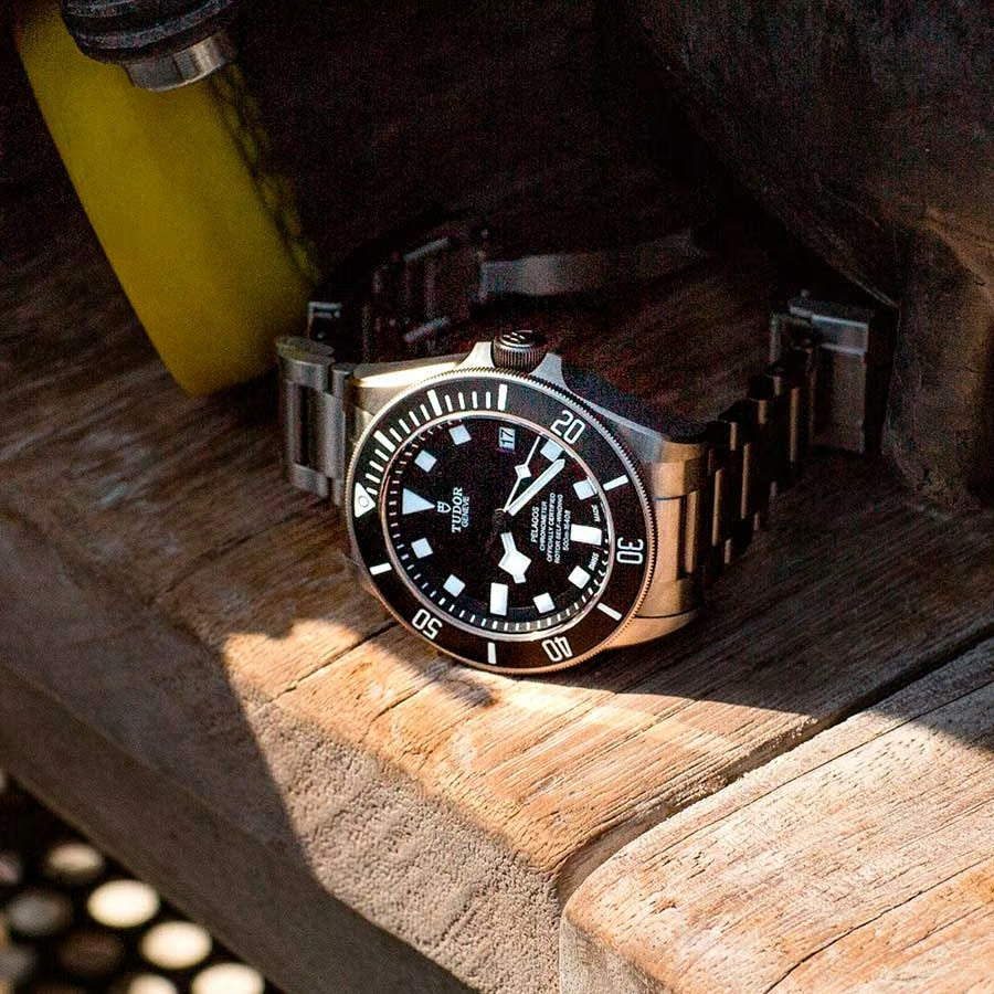 Tudor Pelagos Black Dial Grey Steel Strap Watch for Men - M25600TN-0001
