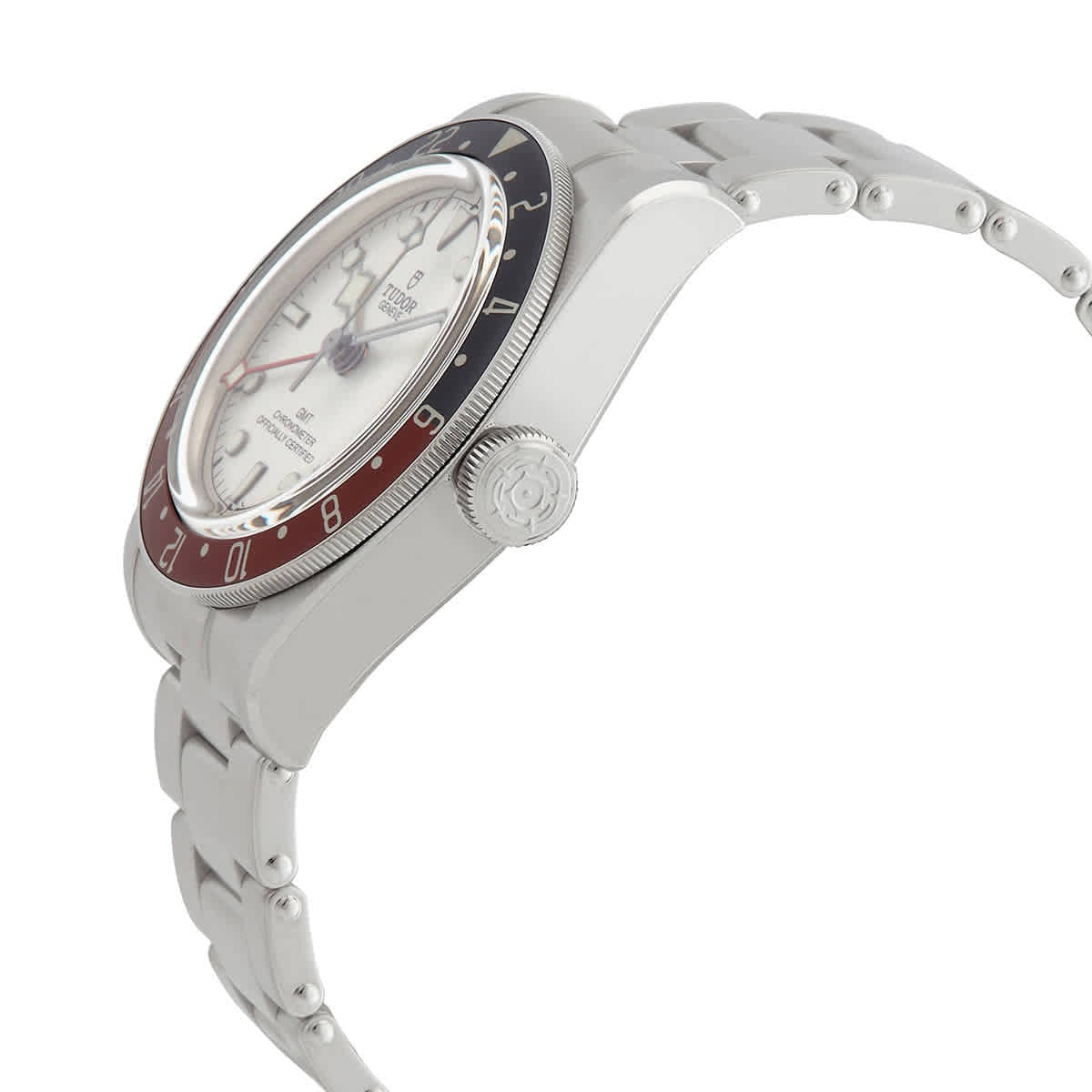 Tudor Black Bay GMT Silver Dial Silver Steel Strap Watch for Men - M79830RB-0010