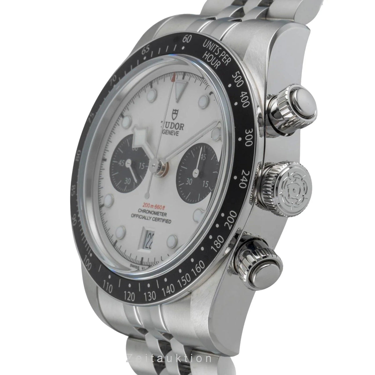 Tudor Black Bay Chrono Silver Dial Silver Steel Strap Watch for Men - M79360N-0014
