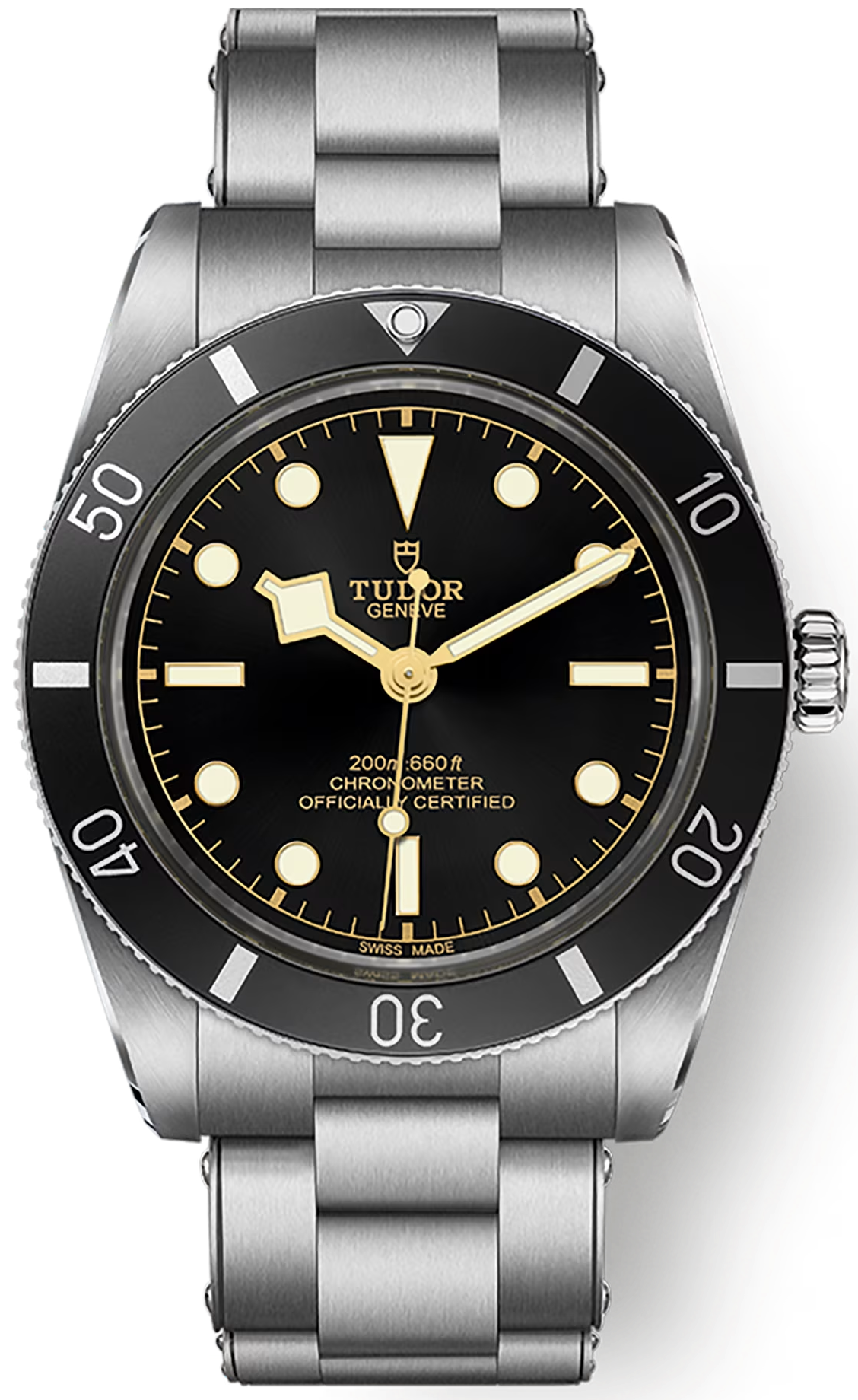 Tudor Black Bay 54 Black Dial Silver Steel Strap Watch for Men - M79000N-0001