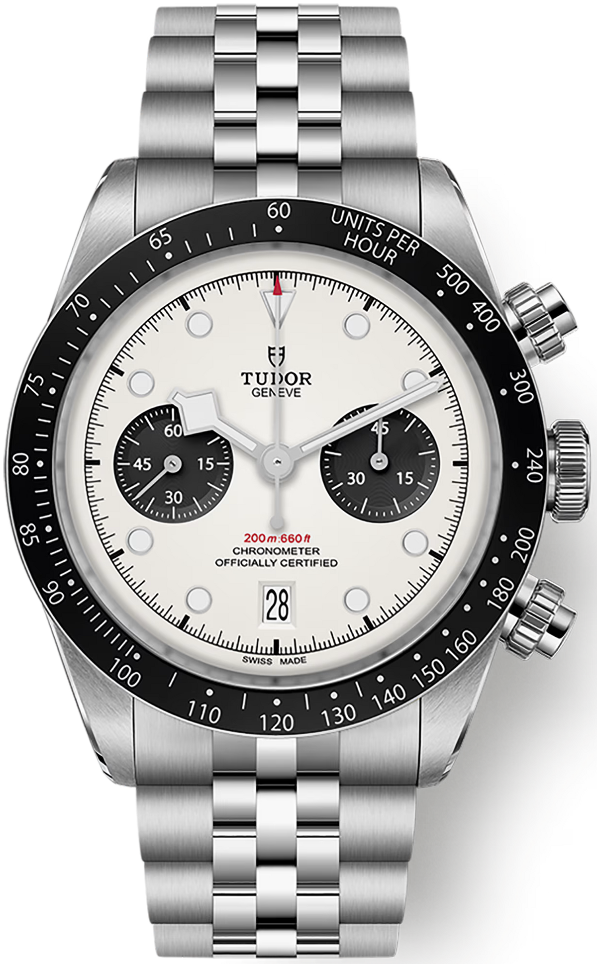 Tudor Black Bay Chrono Silver Dial Silver Steel Strap Watch for Men - M79360N-0014