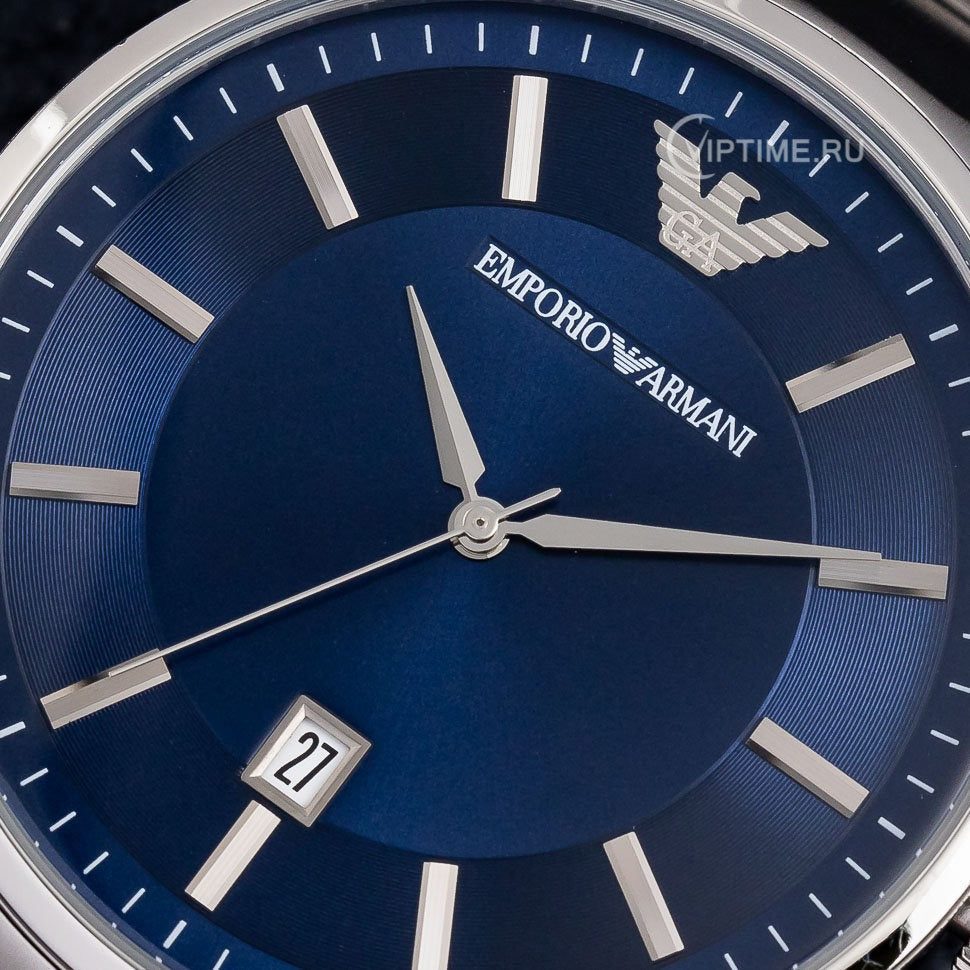 Emporio Armani Renato Blue Dial Silver Steel Strap Watch for Men - AR11180