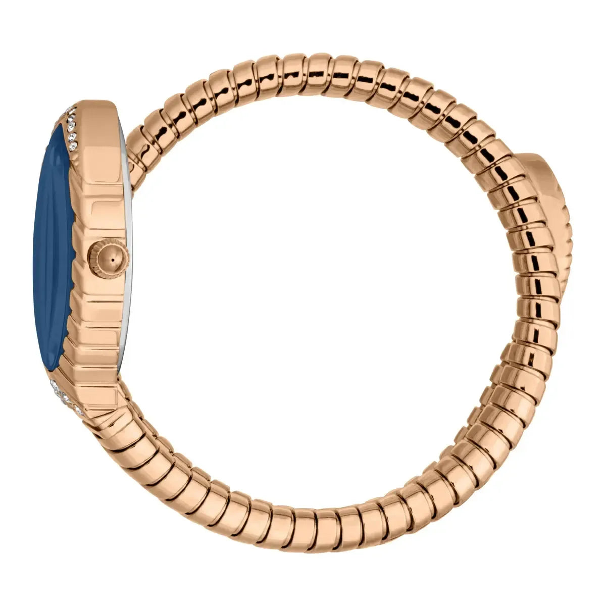 Just Cavalli Specchio Blue Dial Rose Gold Steel Strap Watch for Women - JC1L322M0045