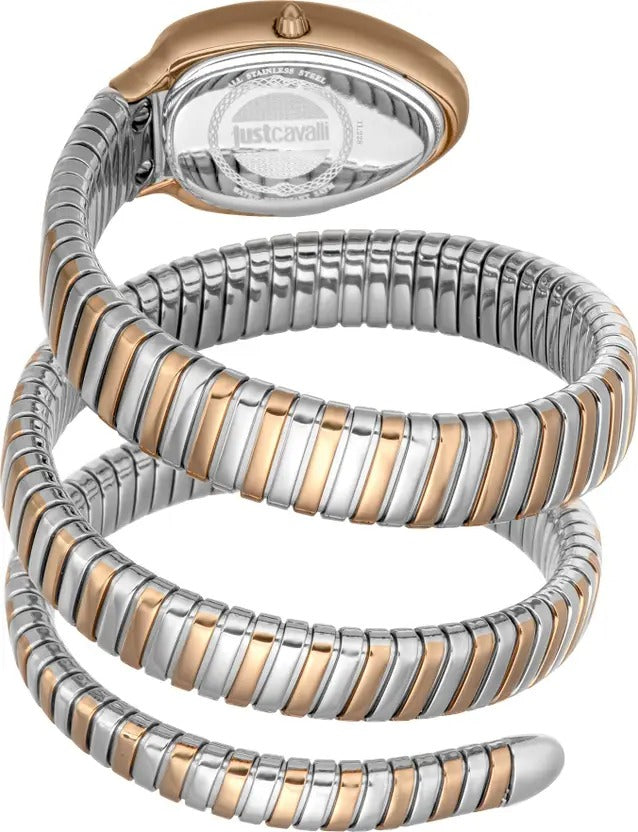 Just Cavalli Glam 5 Evo Silver Dial Two Tone Steel Strap Watch for Women - JC1L228M0085