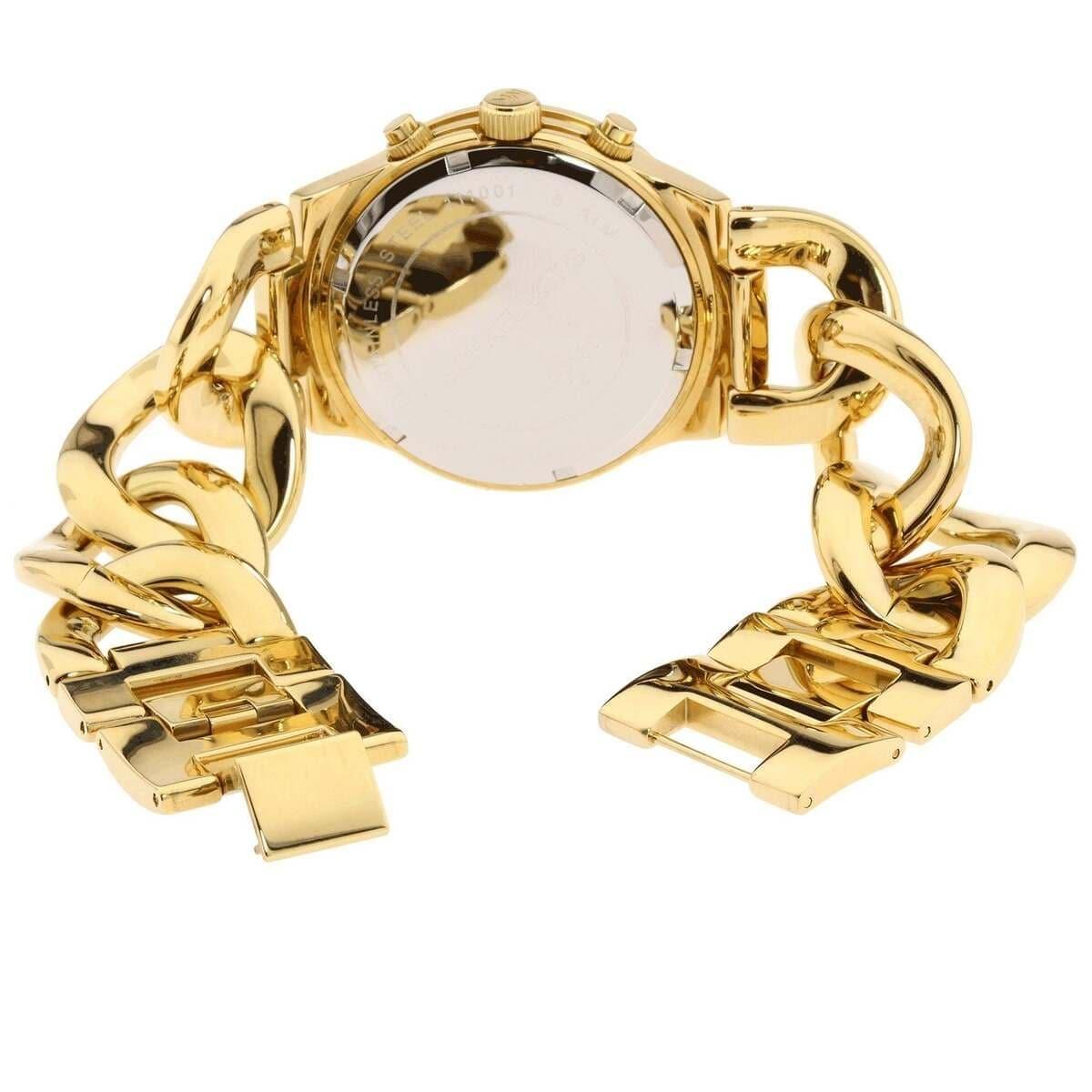 Michael Kors Runway Twist Gold Dial Gold Steel Strap Watch for Women - MK3131