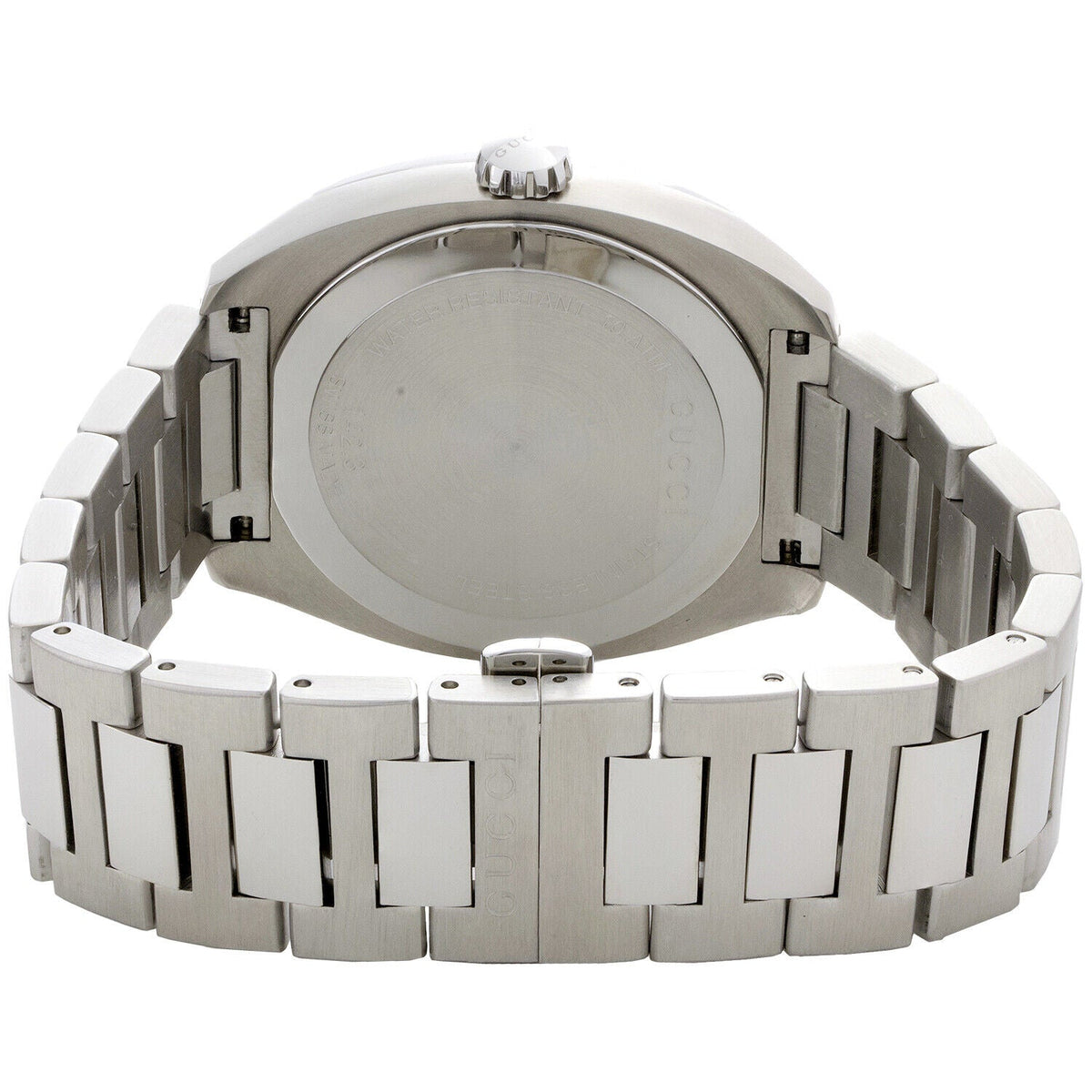 Gucci GG2570 Quartz Black Dial Silver Steel Strap Watch For Men - YA142301