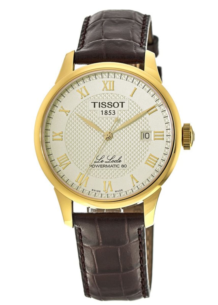 Shop Authentic Tissot Le Locle Powermatic 80 Gold Dial Brown Leather Strap Watch For Men - T006.407.36.263.00 - Luxxuri