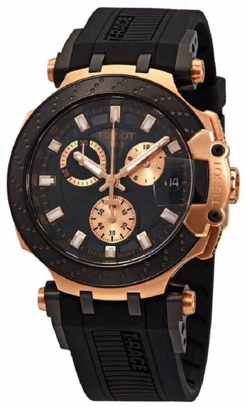 Shop Authentic Tissot T Race Chronograph Black Dial Black Silicone Strap Watch For Men - T115.417.37.051.00 - Luxxuri