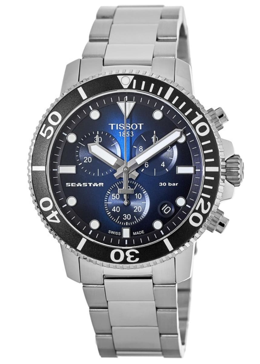 Shop Authentic Tissot Seastar 1000 Chronograph Driver Blue Dial Silver Steel Strap Watch For Men - T120.417.11.041.01 - Luxxuri