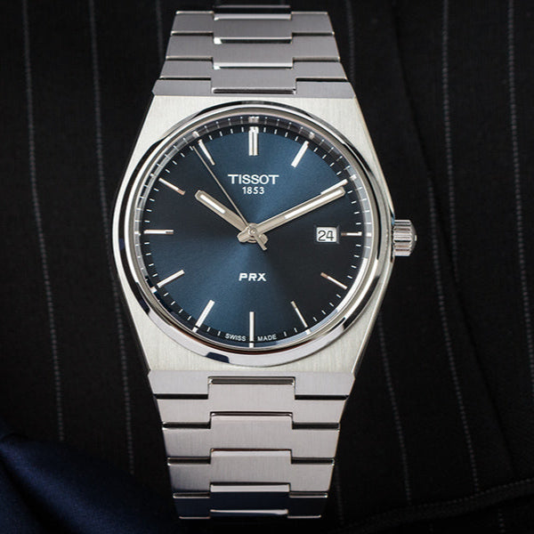Shop Authentic Tissot T Classic PRX Blue Dial Silver Steel Strap Watch For Men - T137.410.11.041.00 - Luxxuri