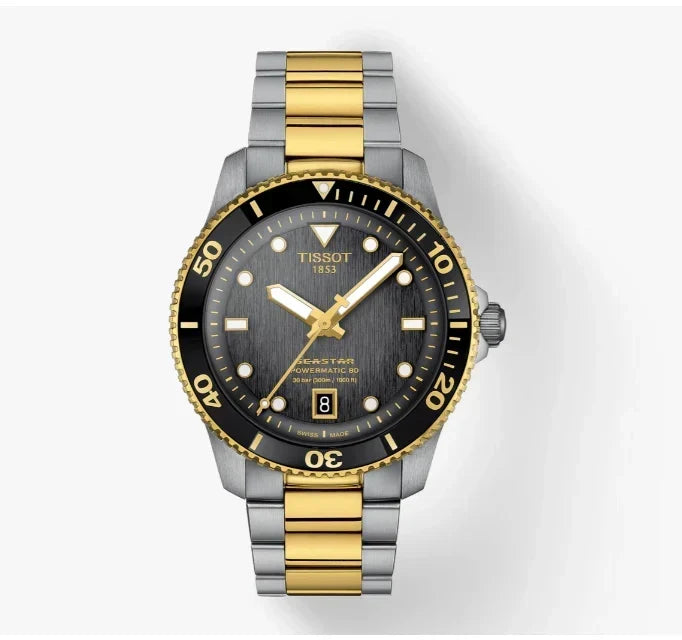 Shop Authentic Tissot Seastar 1000 Black Dial Two Tone Steel Strap Watch for Women - T120.210.22.051.00 - Luxxuri