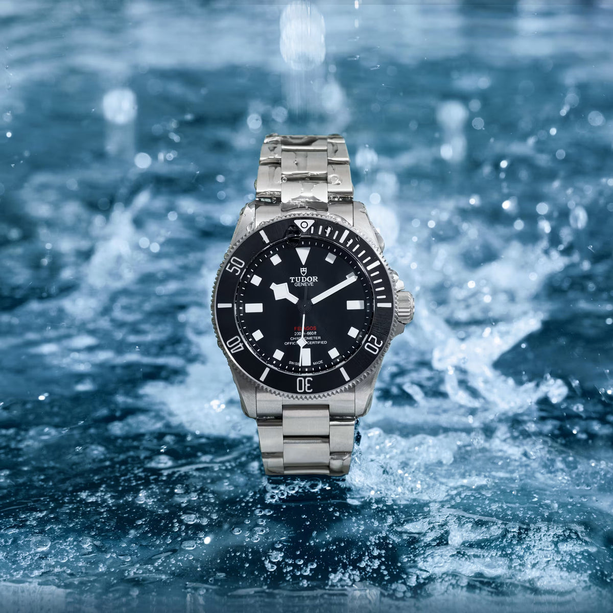 Tudor Pelagos Black Dial Grey Steel Strap Watch for Men - M25407N-0001
