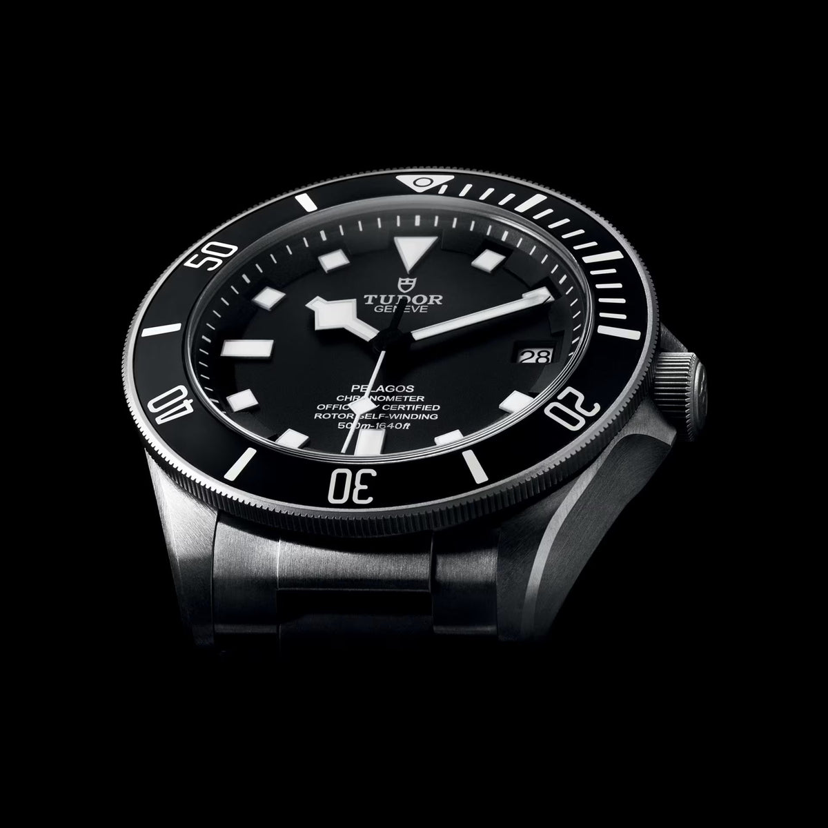 Tudor Pelagos Black Dial Grey Steel Strap Watch for Men - M25600TN-0001