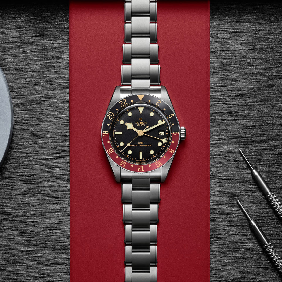 Tudor Black Bay 58 Black Dial Silver Steel Strap Watch for Men - M7939G