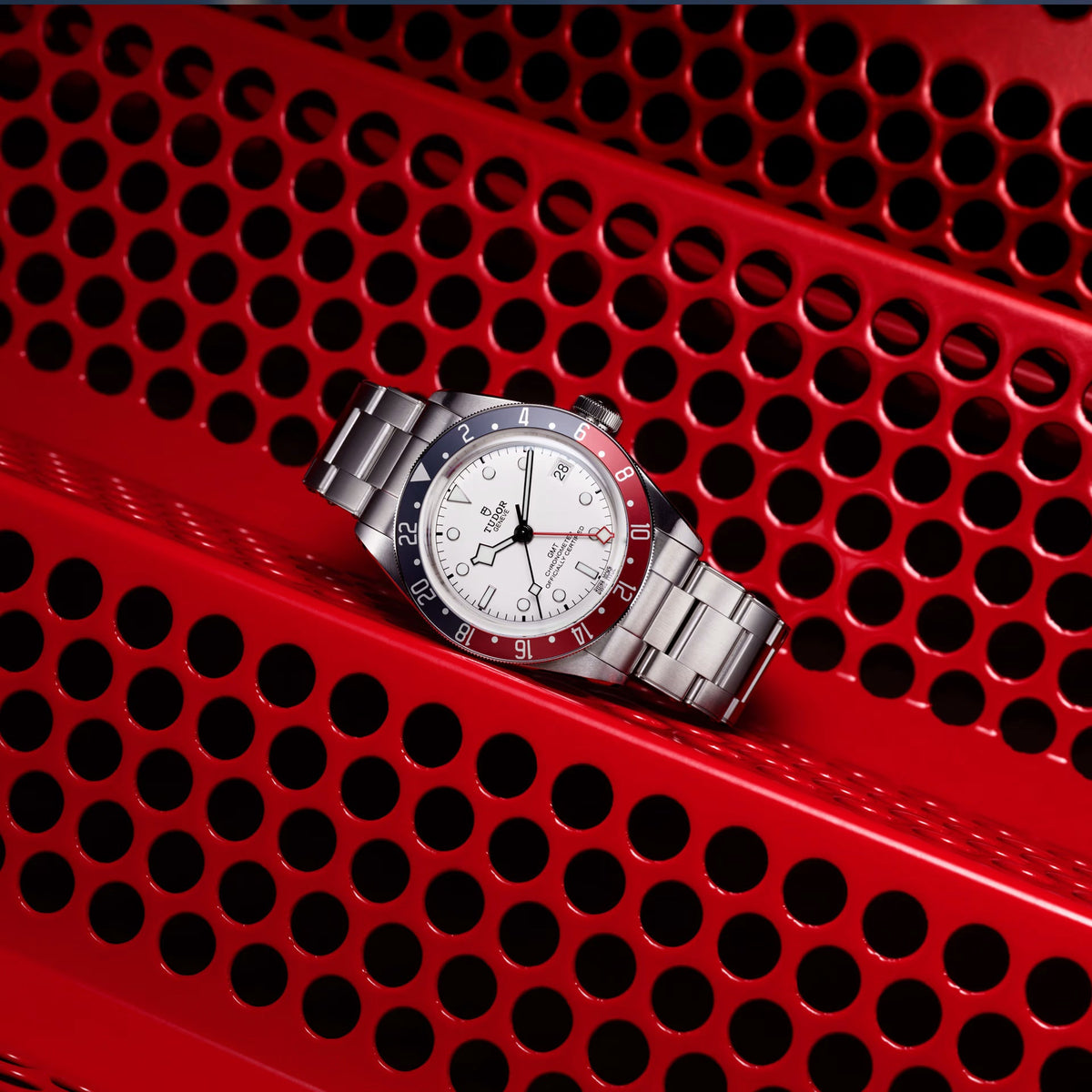 Tudor Black Bay GMT Silver Dial Silver Steel Strap Watch for Men - M79830RB-0010