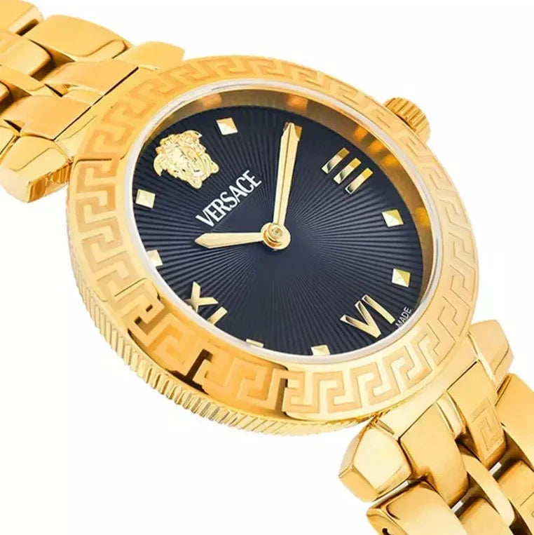 Shop Authentic Versace Daphnis Quartz Black Dial Gold Steel Strap Watch for Women - VEOCA0524 - Luxxuri