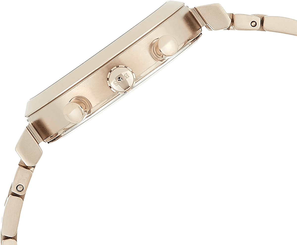 Hugo Boss Flawless Chronograph Silver Dial Rose Gold Steel Strap Watch for Women -1502531