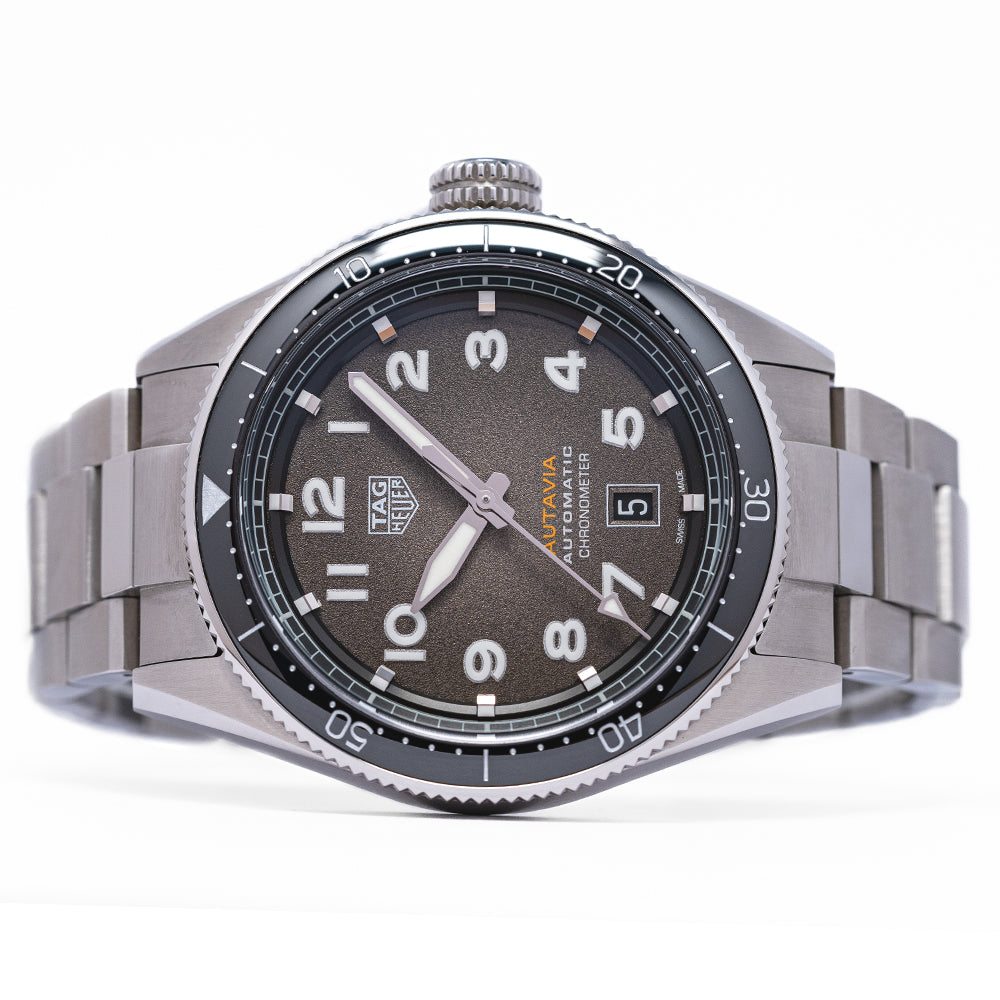 Tag Heuer Autavia Automatic Grey Dial Silver Steel Strap Watch for Men - WBE5114.EB0173