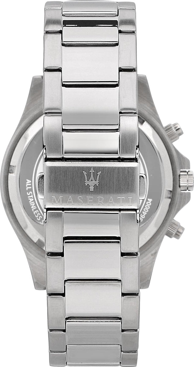 Maserati SFIDA Chronograph Black Dial Silver Steel Strap Watch For Men - R8873640004