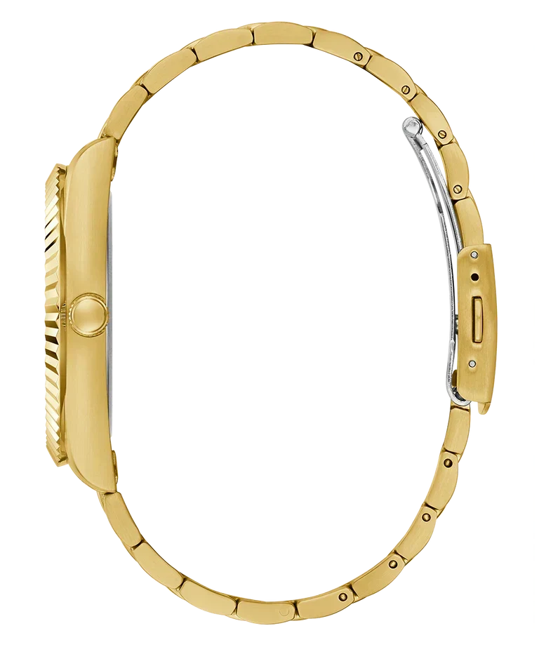 Guess Connoisseur Analog Gold Dial Gold Steel Strap Watch For Men - GW0542G2