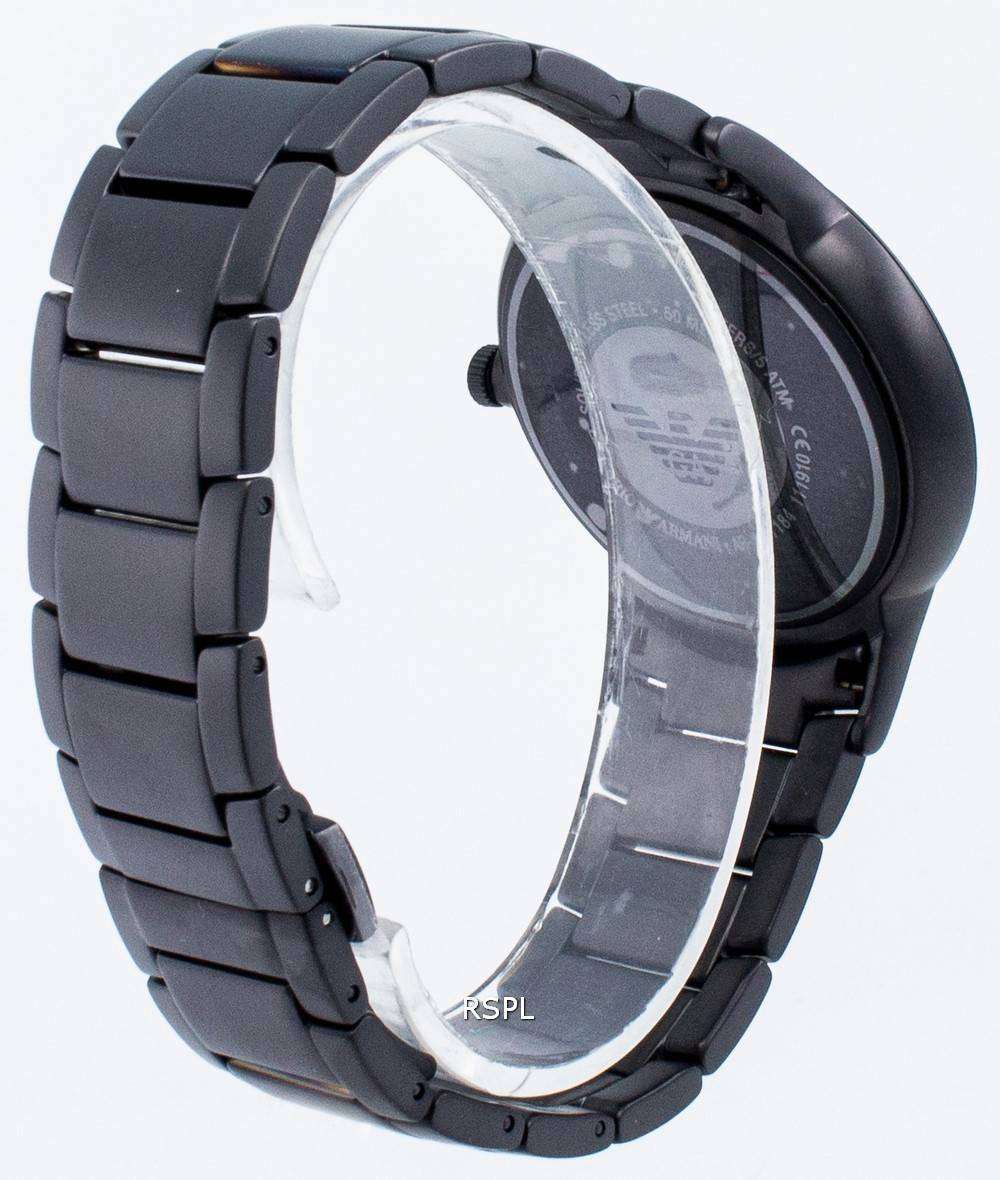 Emporio Armani Renato Black Dial Black Steel Strap Watch for Men - AR11184