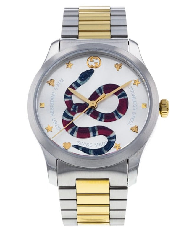 Gucci G Timeless Quartz Silver Dial Silver Steel Strap Watch For Women - YA1264075