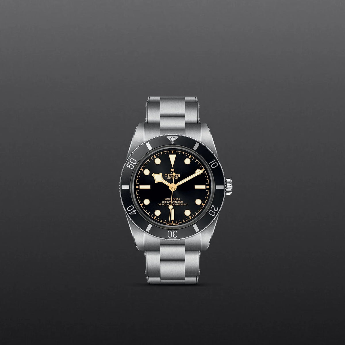 Tudor Black Bay 54 Black Dial Silver Steel Strap Watch for Men - M79000N-0001