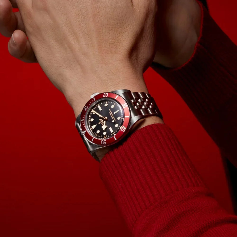 Tudor Black Bay Black Dial Silver Steel Strap Watch for Men - M7941A1A0RU-0003